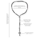 Black Beads Paracord Rosary Necklace St Michael Medal Resin Rugged Chaplet 21 