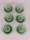 Green Glass Swirl Uranium Glow Footed Salts   Set Of 6