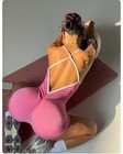 Women s Unitard Backless Jumpsuits Scrunch Butt Crisscross Bodycon Cami Rompers
