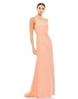 Mac Duggal Size 14 Peach 26266 One-shoulder Jersey Mermaid Cocktail Gown Dress