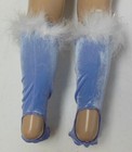 Lot Of 2 Pair Periwinkle Velvet Legwarmers boot Spats With Stirrupfoot