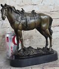 Vintage Horse Figurine Statue Brass Bronze Copper Metal Western Saddle