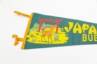 Vintage Japanese Deer Park Buena Park California Souvenir Felt Pennant 27 