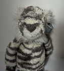 Jellycat London Bashful Snow Tiger Medium 12  White Grey Plush Stuffy With Tags