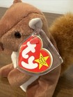 Ty Beanie Babies  nuts  The Squirrel 1996 Plush Toy New Original Tag 6 