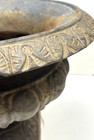 Pair Of Small Antique 19th C  Cast Iron Garden Urns Victorian 11  Diameter