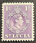 Travelstamps   St  Lucia Stamps Sc  111 Sg 129 - 1d Kgvi 12 1 2 Perf Mint Mnh Og
