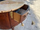 Pair Of French Marble Top Demi Lume Nightstands