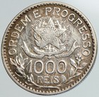 1913 A Brazil Stars And Liberty Silver Genuine 1000 Reis Brazilian Coin I108001