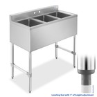 Three Compartment Commercial Kitchen Sink - Stainless Steel