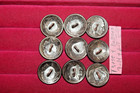 9 Real Genuine Us Buffalo Indian Head Nickel Domed Shank Coin Buttons 3 4  3 s h