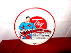 Vintage 1941 Superman Bread 11 3 4  Porcelain Metal Comic Book Gasoline Oil Sign