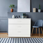 Bedroom Storage Dresser 3 Drawers With Cabinet Wood Furniture White For Kid Room