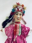 Puppet Marionette Female Wood Doll Burmese Folk Art Puppet Asian Collectable