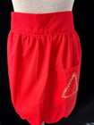 Vintage Apron Red Christmas Tree Pocket Gold Rick Rack Trim Ties