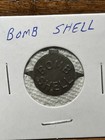 Bomb Shell Embossed Vintage Tin Tobacco Tag