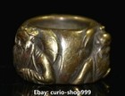 4cm Old Chinese Bronze Ancient Shakyamuni Buddha Laojun Head Finger Ring Statue
