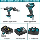 Makita Xt268t 18v Lxt Li-ion Cordless Hammer Drill  Impact Driver 2-pc Combo Kit