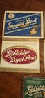 Lot Of 5 Vintage Sicks Brewery Beer Labels Alberta Saskatchewan 1940s-50s Stout