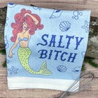 Salty Bitch Funny Mermaid Sea Creature Tea Towel