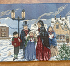 Christmas Table Runner Victorian Carolers Embroidered Winter Scene 12 X 63 