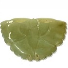 Vintage Jade Hand Carved Chinese Export Butterfly Moth Large Pendant