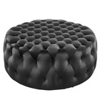 Modway Amour Tufted Performance Velvet Large Round Ottoman In Black
