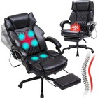Ergonomic Massage Office Chair W  Heat Reclining Footrest Adjustable Height New