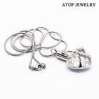 Heart Crystal Cremation Pendant Ashes Keepsake Memorial Urn Necklace Blue