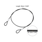 4pcs Lanyard Cable  50cm X 1 5mm Stainless Steel Wire Cable With Loops  Black