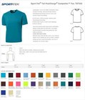 Sport-tek Tst350 Mens Short Sleeve Dri-fit Big   Tall Peformance Workout T-shirt