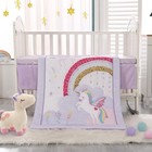Mini Girl Crib Bedding Set  3 Piece Unicorn Mini Crib Comforter Set  Baby Gir   