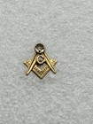 14k Yellow Gold Masonic Lapel Pin W  Tested Diamond Freemasonry Mason Freemason