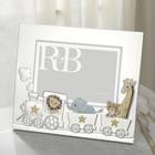 Reed   Barton 897383 Animal Train Silverplate 5x7 Baby Picture Frame