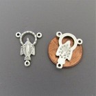 Lot 3 Miraculous Mary Rosary Centers Italy Rosaries Centerpiece T101 Silver