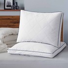 Grey Goose Down Feather Gusseted Pillows Set Of 2 Luxury Bed Pillows Queen Size