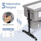 Baby Bassinet Bedside Crib Adjustable Height  Foldable Travel Sleeper W  Basket