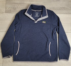     l l  Bean Sweater Fleece Pullover Womens Med Petite Blue 1 4 Snap Gorpcore