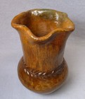 Lucinda Slick Navajo Pine Pitch Pottery Jar W  Incised Design