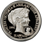 Hawaii  1991 Kaiulani Dala  Pcgs Pr69 Dcam  Counterstamp  One Ounce Silver 