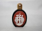 Vintage Miniature Three Graces Sisters Cameo Black Glass Perfume Bottle Austria
