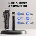 Professional Hair Clippers Trimmer Mens Barber Hair Cutting Kit Machine Cordless