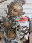 Vintage Bronze Hindu Goddess Statue-12 1 4 -multi-armed Deity With Snake-lotus 