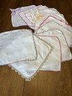 11 Vintage Women   s Handkerchiefs  Hand Tatted embroidered  Not Perfect 