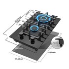 20in Gas Cooktop 2 Burners Ng lpg Tempered Glass Drop-in Kitchen Gas Hob 2025
