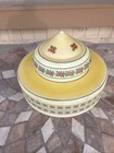 Vintage Art Deco Custard Glass Ceiling Light Shade Fixture Porcelier Floral