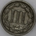 1868-p Three Cent Piece  Copper nickel  Nice Coin Over 100 Years Old  sn02 