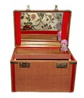 Mcm Torin Tokyo 1960s Tweed Train Case Luggage Mirror  Tray   Key 12x9x8   