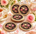 Vintage Pimpernel Coasters Set Of 6 Made In England   Floral Cork Back Drink Coa