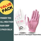 Finger Ten Golf Gloves Women s Ladies Left Hand Or Right Handed Grip Weathers   